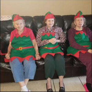 Ladies with Christmas aprons